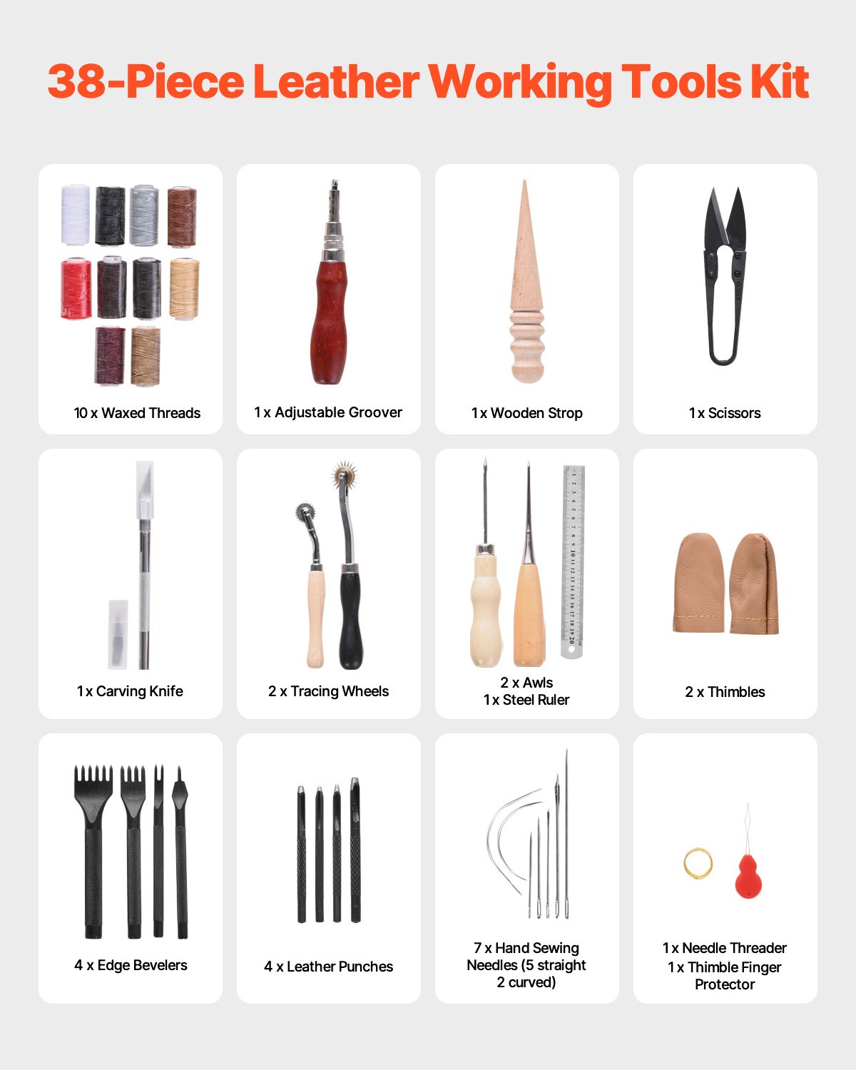 38 Essential Leather Craft Tools