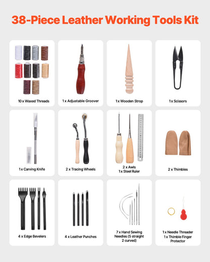 38 Essential Leather Craft Tools